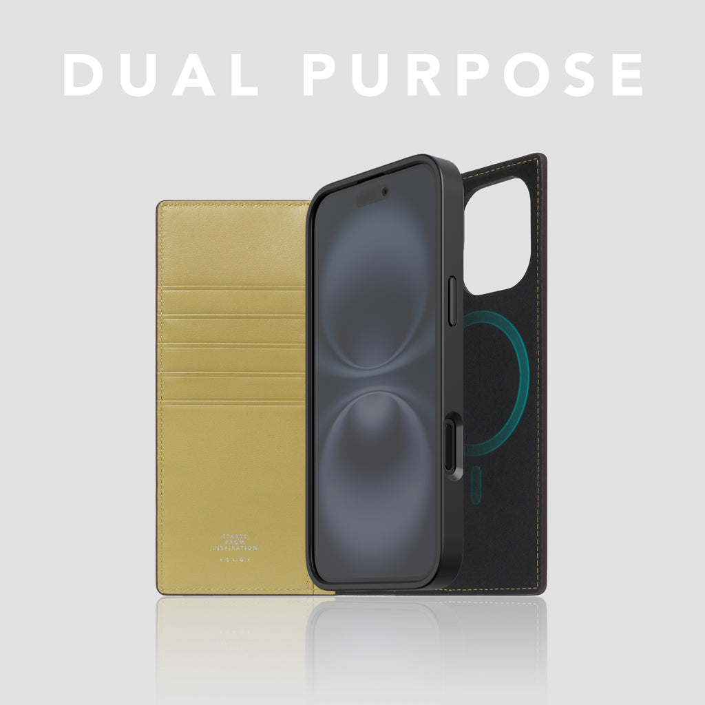 D5 [MagSafe Detachable] Edition British Fabric Diary Case for iPhone 16 (Lime Olive)