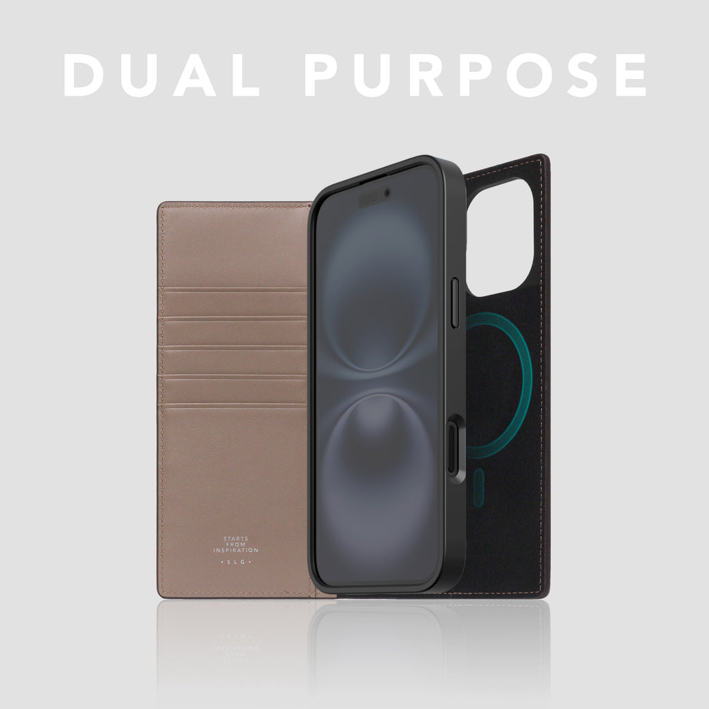 D5 [MagSafe Detachable] Edition British Fabric Diary Case for iPhone 16 (Sandy Taupe)