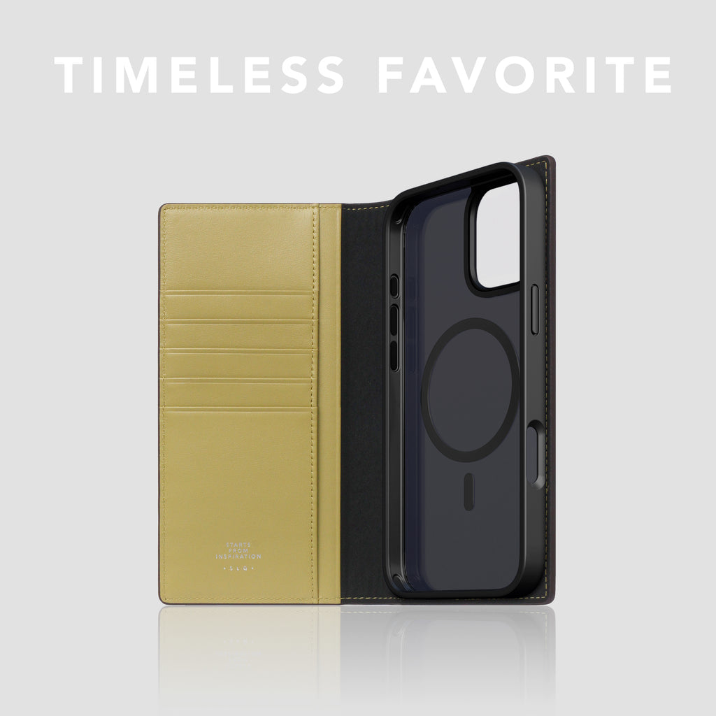 D5 [MagSafe Detachable] Edition British Fabric Diary Case for iPhone 16 (Lime Olive)