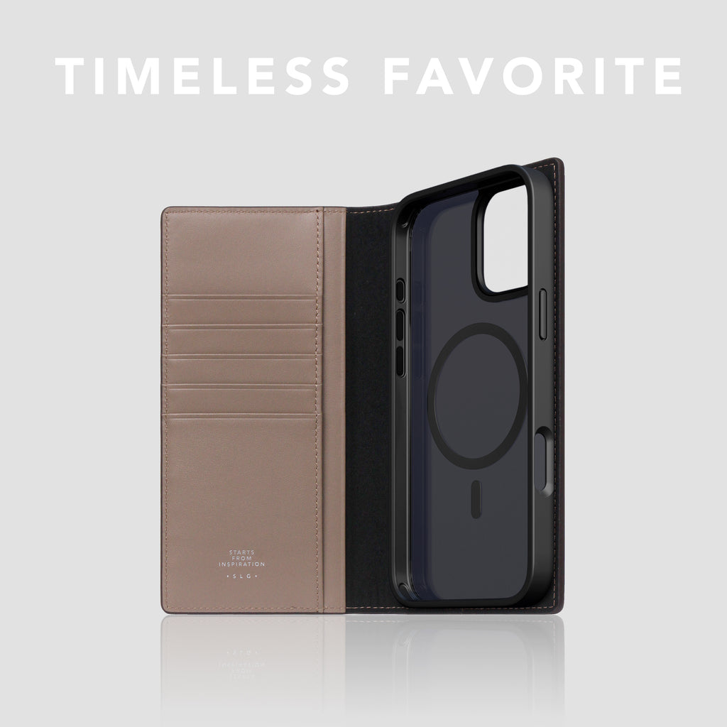 D5 [MagSafe Detachable] Edition British Fabric Diary Case for iPhone 16 (Sandy Taupe)