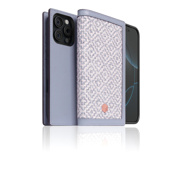 D5 [MagSafe Detachable] Edition British Fabric Diary Case for iPhone 16 Pro Max (Ash Blue)