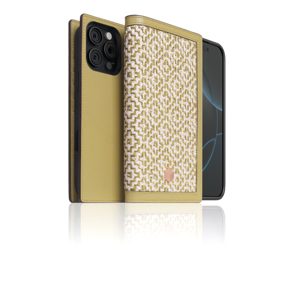 D5 [MagSafe Detachable] Edition British Fabric Diary Case for iPhone 16 Pro Max (Lime Olive)