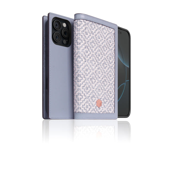 D5 [MagSafe Detachable] Edition British Fabric Diary Case for iPhone 16 Pro (Ash Blue)