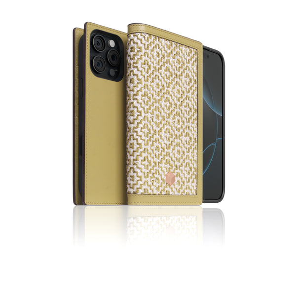 D5 [MagSafe Detachable] Edition British Fabric Diary Case for iPhone 16 Pro (Lime Olive)