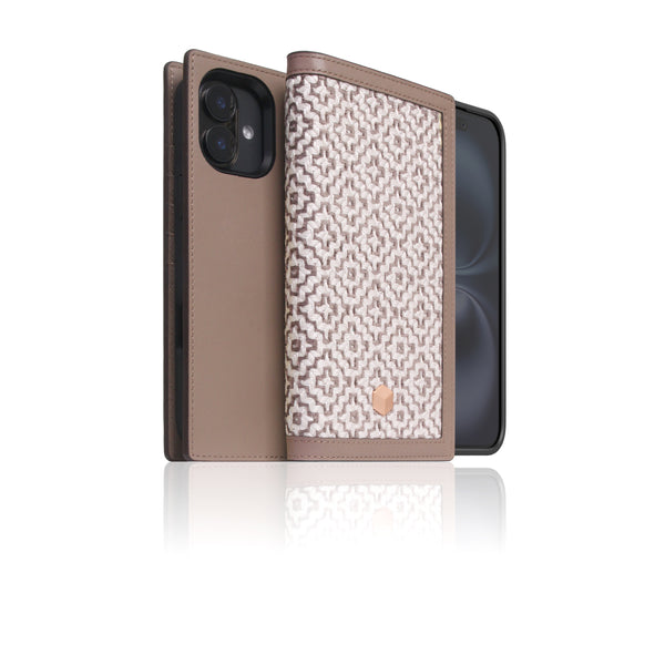 D5 [MagSafe Detachable] Edition British Fabric Diary Case for iPhone 16 (Sandy Taupe)