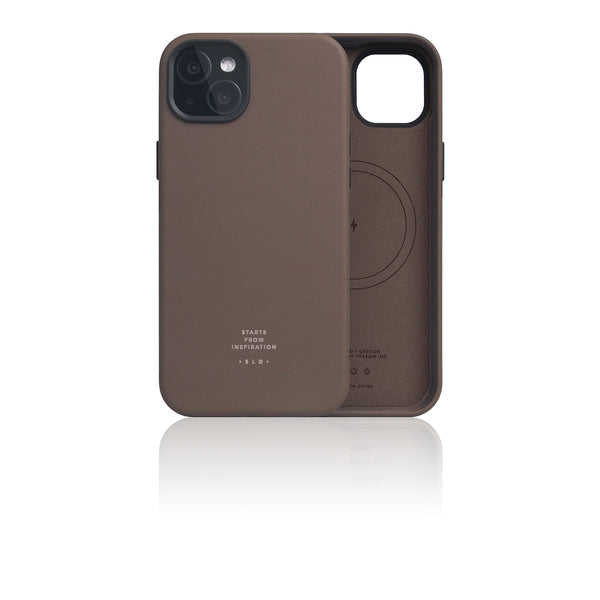 D5 [MagSafe] Calf Skin Leather Case for iPhone 15 Plus (Etoupe)