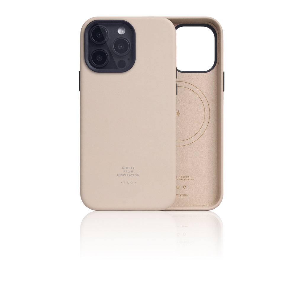 D5 [MagSafe] Calf Skin Leather Case for iPhone 15 Pro Max (Craie)