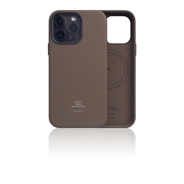 D5 [MagSafe] Calf Skin Leather Case for iPhone 15 Pro Max (Etoupe)