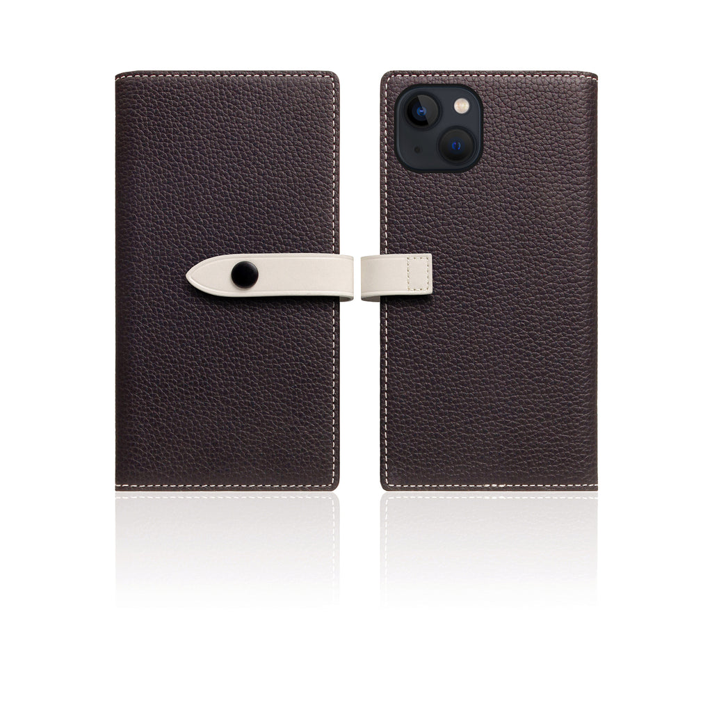 D8 [MagSafe Detachable] Edition Full Grain Leather Diary Case for iPhone 15 Plus (Brown Cream)