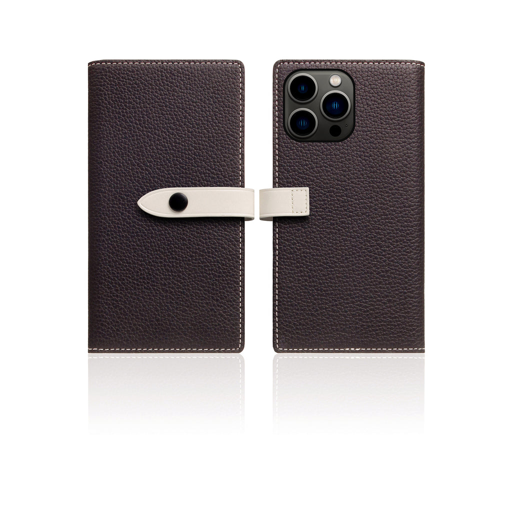 D8 [MagSafe Detachable] Edition Full Grain Leather Diary Case for iPhone 16 Pro (Brown Cream)