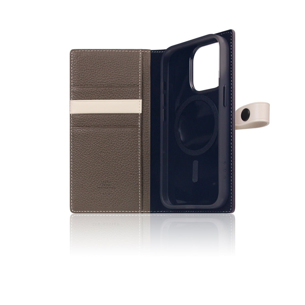 D8 [MagSafe Detachable] Edition Full Grain Leather Diary Case for iPhone 16 Pro (Etoffe Cream)