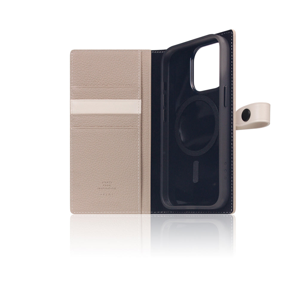 D8 [MagSafe Detachable] Edition Full Grain Leather Diary Case for iPhone 16 Pro (Light Cream) (Copy)