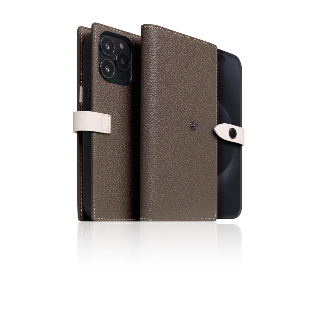 D8 [MagSafe Detachable] Edition Full Grain Leather Diary Case for iPhone 16 Pro (Etoffe Cream)