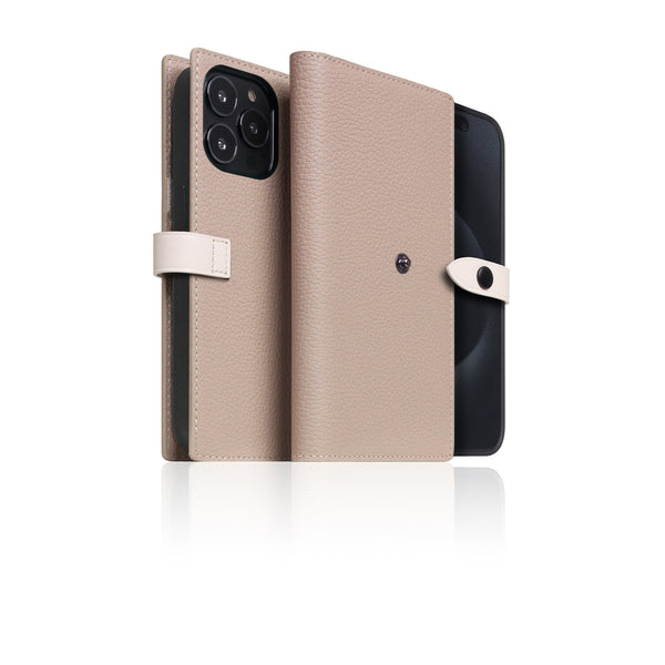 D8 [MagSafe Detachable] Edition Full Grain Leather Diary Case for iPhone 16 Pro (Light Cream) (Copy)