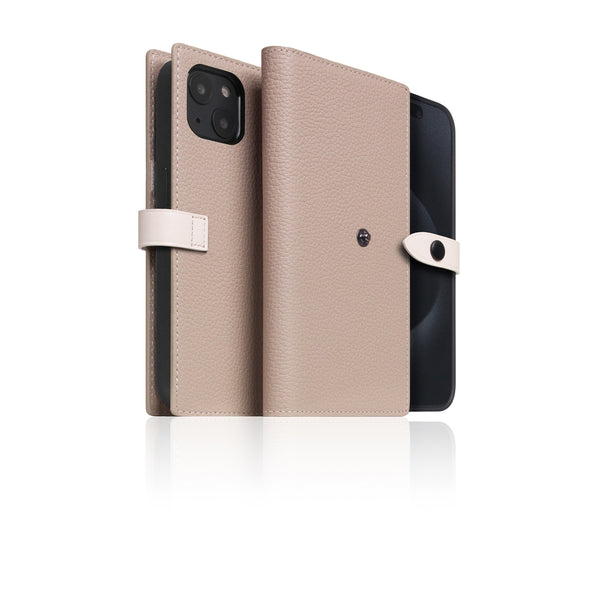 D8 [MagSafe Detachable] Edition Full Grain Leather Diary Case for iPhone 15 (Light Cream)