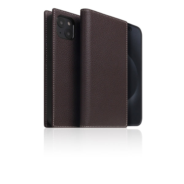 D8 [MagSafe Detachable] Full Grain Leather Diary Case for iPhone 16 Plus (Brown Cream)