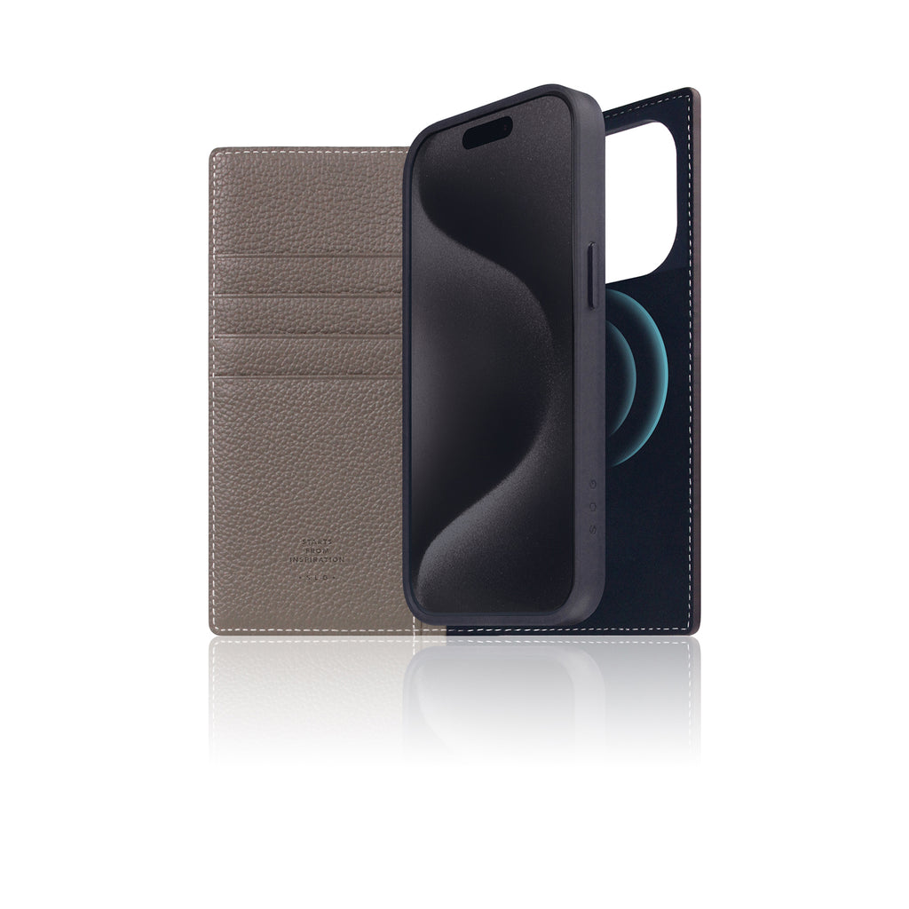 D8 [MagSafe Detachable] Full Grain Leather Diary Case for iPhone 16 Pro (Etoffe Cream)