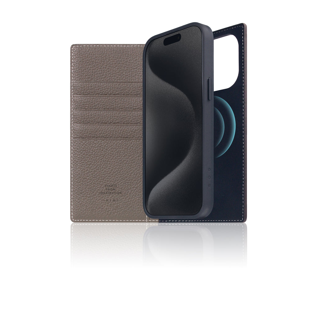 D8 [MagSafe Detachable] Full Grain Leather Diary Case for iPhone 16 Pro Max (Etoffe Cream)