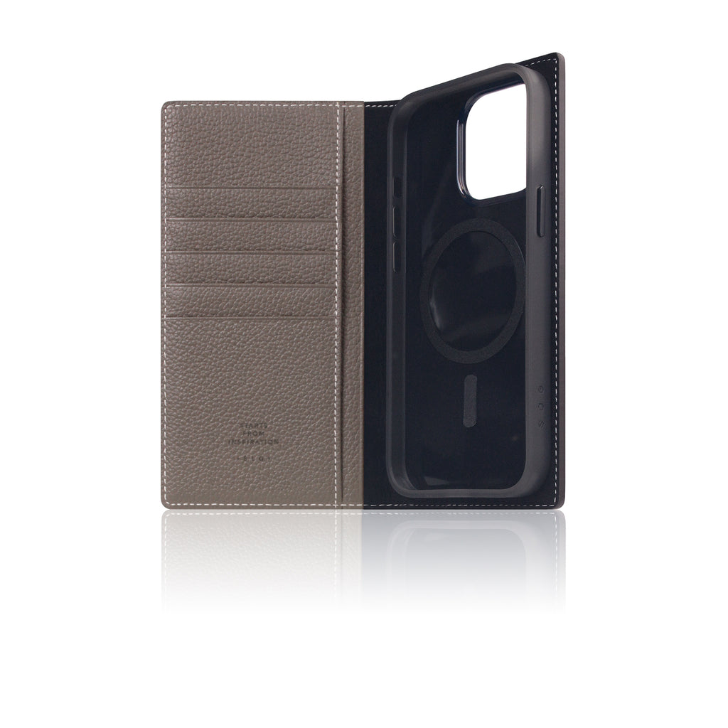 D8 [MagSafe Detachable] Full Grain Leather Diary Case for iPhone 16 Pro Max (Etoffe Cream)