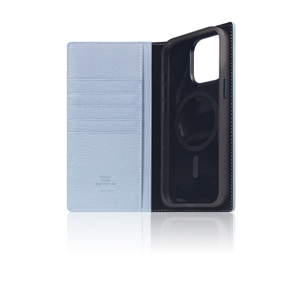 D8 [MagSafe Detachable] Full Grain Leather Diary Case for iPhone 16 Pro Max (Powder Blue)