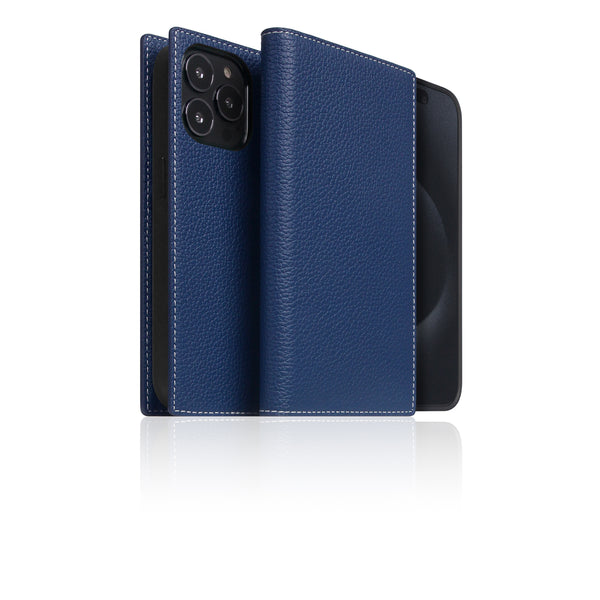 D8 [MagSafe Detachable] Full Grain Leather Diary Case for iPhone 16 Pro Max (Navy Blue)