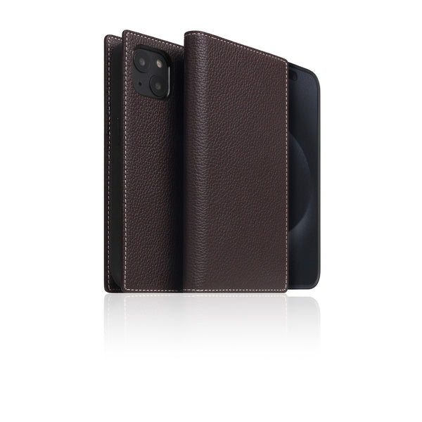 D8 [MagSafe Detachable] Full Grain Leather Diary Case for iPhone 16 (Brown Cream)