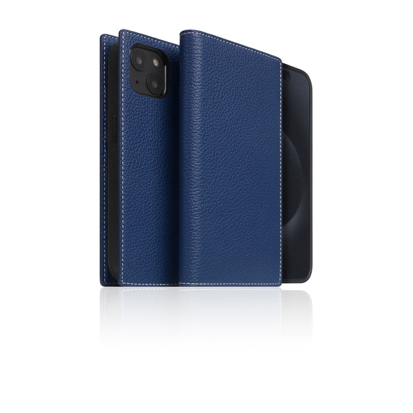 D8 [MagSafe Detachable] Full Grain Leather Diary Case for iPhone 16 (Navy Blue)