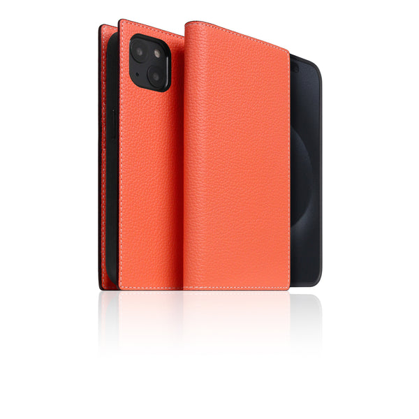 D8 [MagSafe Detachable] Neon Full Gran Leather Diary Case for iPhone 16 Plus (Coral)