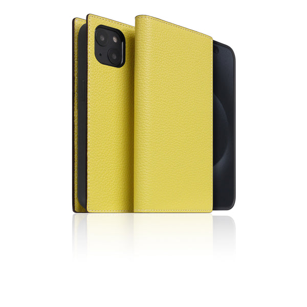 D8 [MagSafe Detachable] Neon Full Gran Leather Diary Case for iPhone 16 Plus (Lemon)