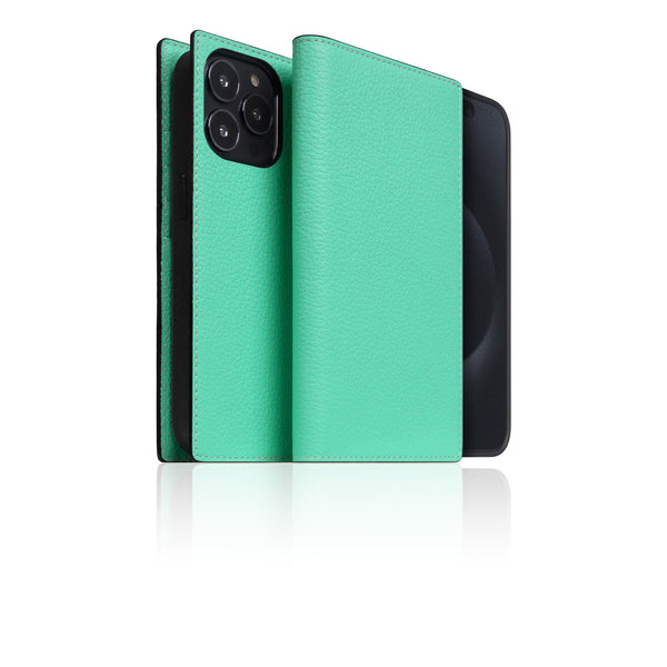 D8 [MagSafe Detachable] Neon Full Gran Leather Diary Case for iPhone 16 Pro Max (Teal)