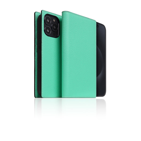 D8 [MagSafe Detachable] Neon Full Gran Leather Diary Case for iPhone 16 Pro (Teal)