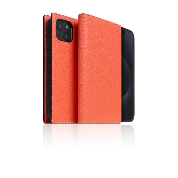 D8 [MagSafe Detachable] Neon Full Gran Leather Diary Case for iPhone 16 (Coral)