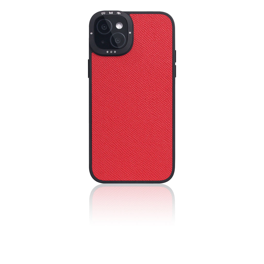 D9 France Epsom Leather Case for iPhone 15 Plus (Rose)