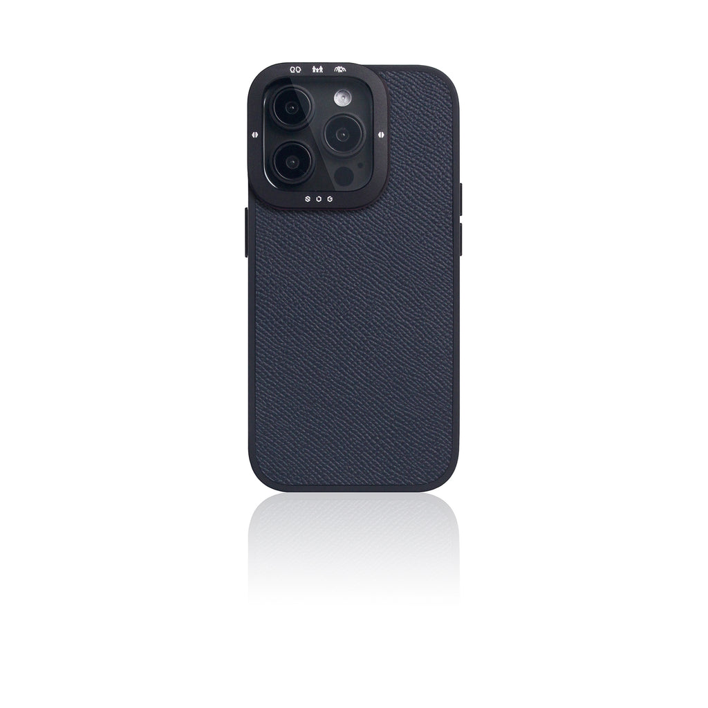 D9 France Epsom Leather Case for iPhone 15 Pro (Indigo)