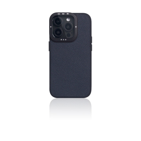 D9 France Epsom Leather Case for iPhone 15 Pro (Indigo)