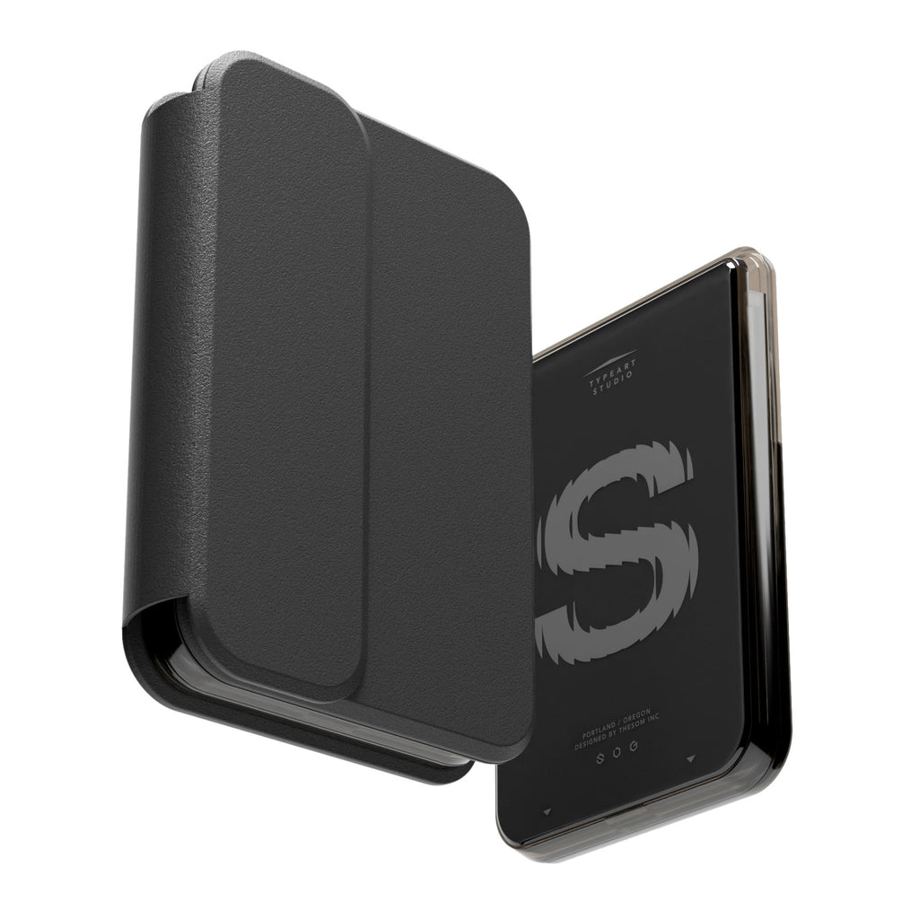 SLG Gridline Duo Card Case MagSafe Compatible for iPhone 12 - 17 Series - [Motion S - Black]