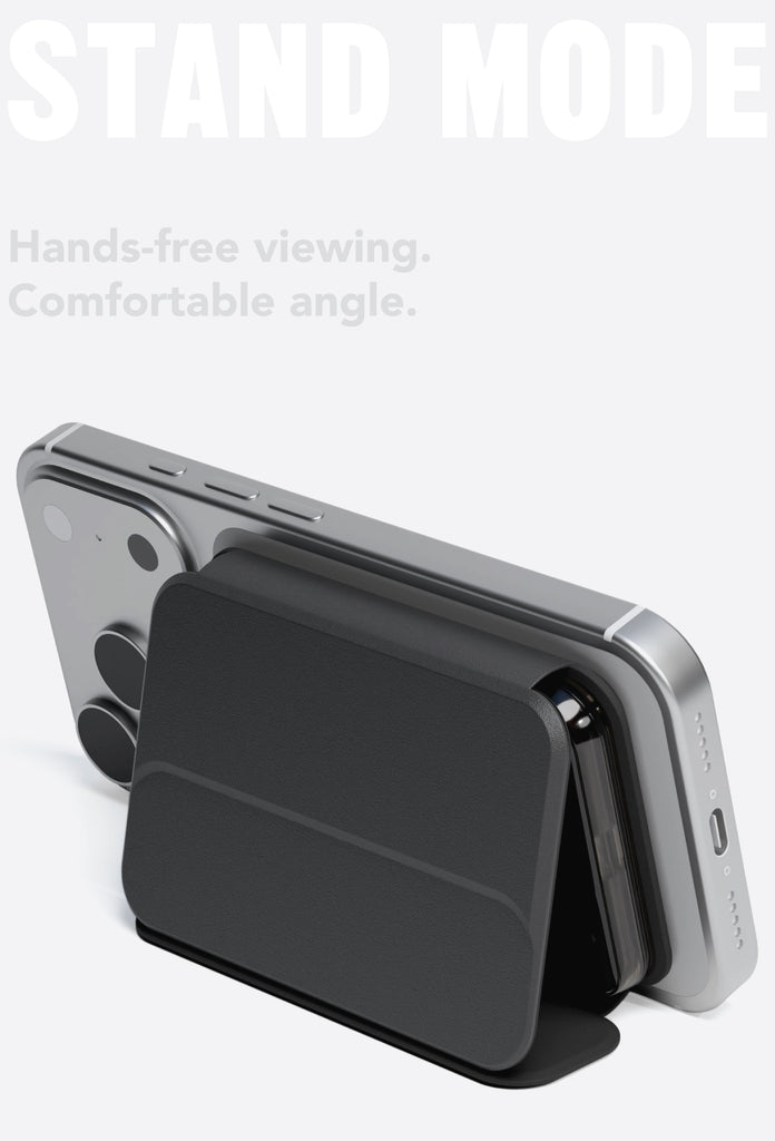 SLG Gridline Duo Card Case MagSafe Compatible for iPhone 12 - 17 Series - [Motion S - Black]