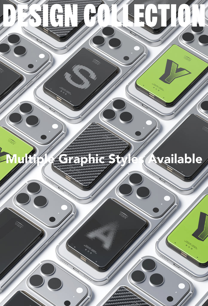 SLG Gridline Solo Card Case MagSafe Compatible for iPhone 12 - 17 Series - [Carbon Pattern - Black]