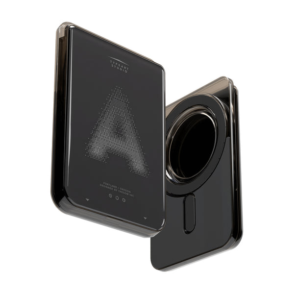 SLG Gridline Solo Card Case MagSafe Compatible for iPhone 12 - 17 Series - [Pixel A- Black]