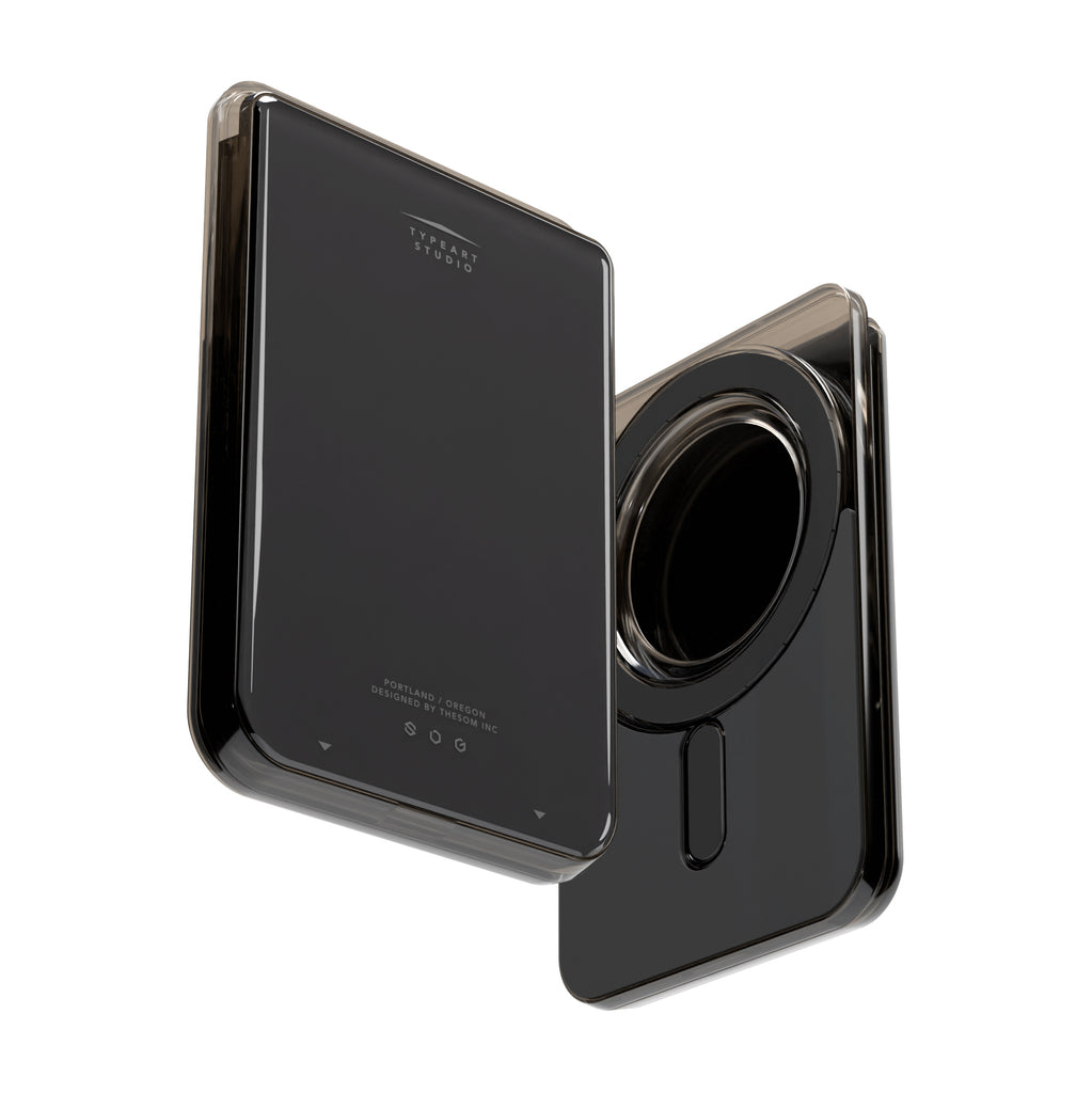 SLG Gridline Solo Card Case MagSafe Compatible for iPhone 12 - 17 Series - [Solid- Black]