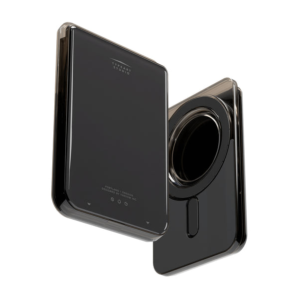 SLG Gridline Solo Card Case MagSafe Compatible for iPhone 12 - 17 Series - [Solid- Black]