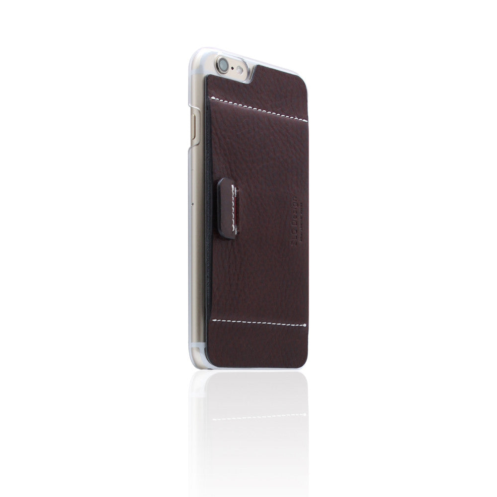 D6 Italian Minerva Box Leather Card Pocket for iPhone 6/6s Brown