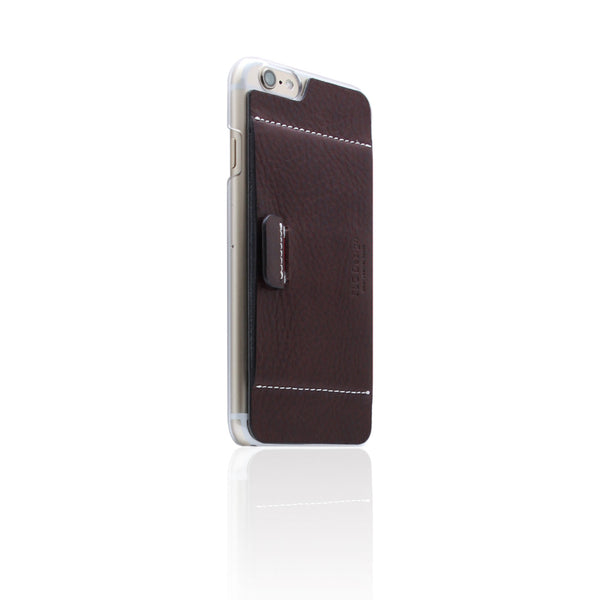 D6 Italian Minerva Box Leather Card Pocket for iPhone 6/6s Brown