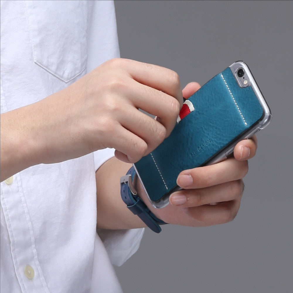 D6 Italian Minerva Box Leather Card Pocket for iPhone 6/6s Tan