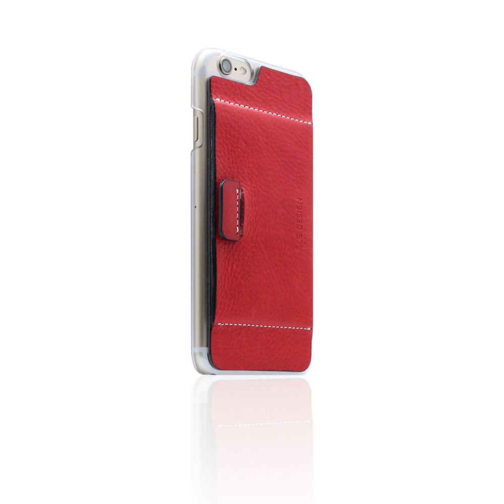 D6 Italian Minerva Box Leather Card Pocket for iPhone 6/6s Red