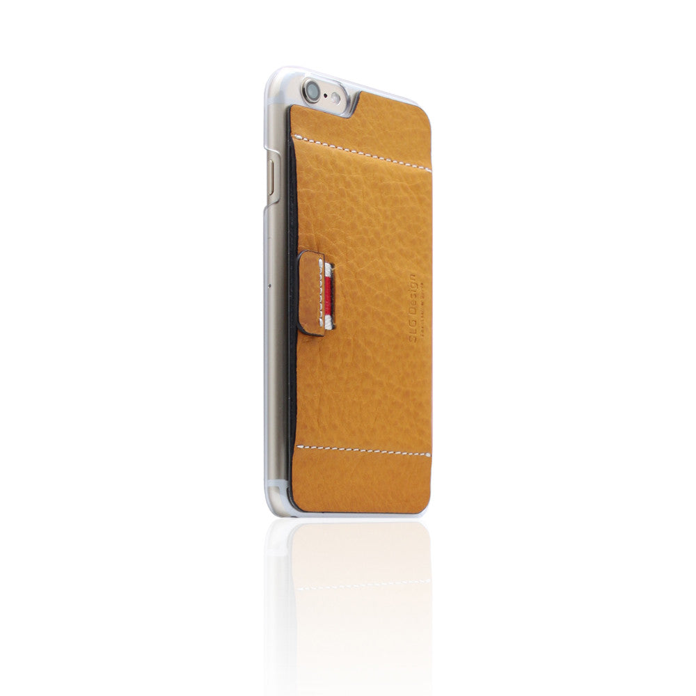 D6 Italian Minerva Box Leather Card Pocket for iPhone 6/6s Tan