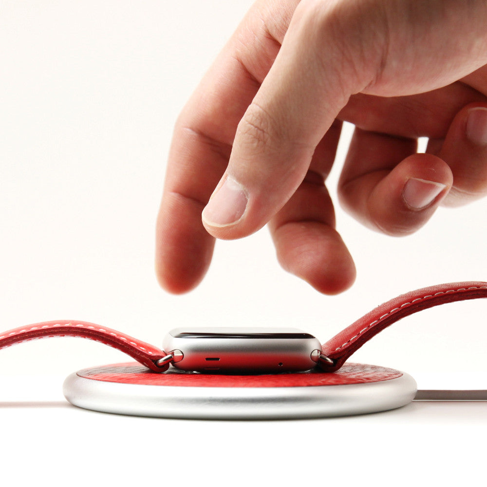 D6 Italian Minerva Box Leather Flat Station for Apple Watch Black