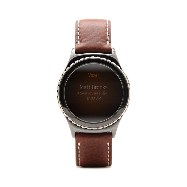 D6 Italian Minerva Box Leather Strap for Gear S2 Brown