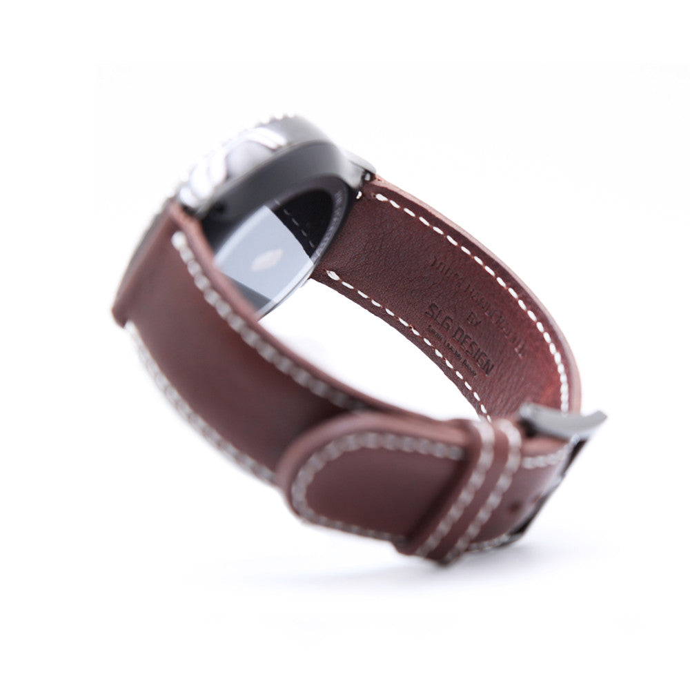 D6 Italian Minerva Box Leather Strap for Gear S2 Brown