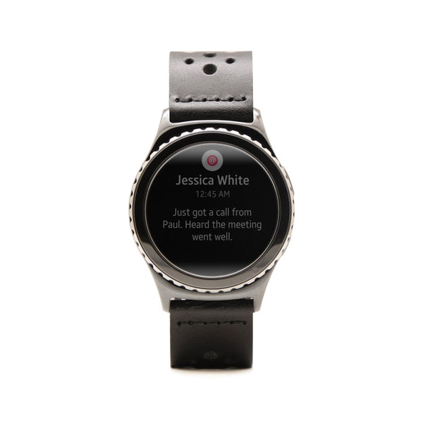 D7 Italian Buttero Leather Strap for Gear S2 Black